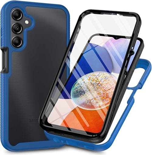 Sawiqpd for Samsung Galaxy A17 5G/4G Case and Screen Protector, Blue | 360 Degree Protection, Military Heavy Duty Protection, Hybrid PC & TPU, Shockproof Full Body Bumper, Clear Slim Phone Cover on Amazon.ae - Price Tracker