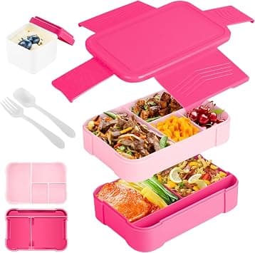 Necomi Bento Lunch Box for Kids,Large Adult Lunch Container,6 Compartments Leakproof,Kids Toddler Bento Lunch Box,All in One Lunch Box Adjust Divider,for Office,Picnic,School على Amazon.ae - متتبع الأسعار