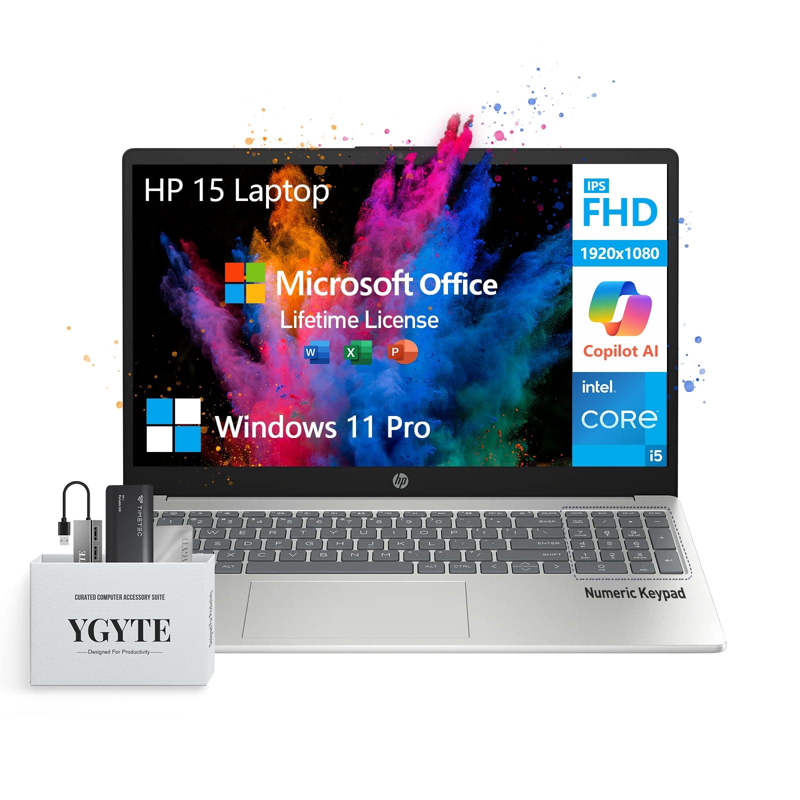 2025 HP 15.6 Laptop Computer,Intel 10-Core i5 Laptop Lifetime Office,College Students Business Laptop 15 Inch FHD,32GB RAM 1.5TB Storage (1TB SSD+512GB PSSD),Windows 11 Pro Copilot AI,Number Pad,USB-C on Amazon.ae - Price Tracker