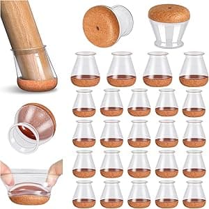 24 Pcs Chair Leg Floor Protectors, Silicone Chair Leg Protectors Caps Covers for Hardwood Floors, Furniture Pads Sliders with Wrapped Felt Bottom Extra Small (Fit:0.5"-0.75") - Amazon.ae Price Tracker