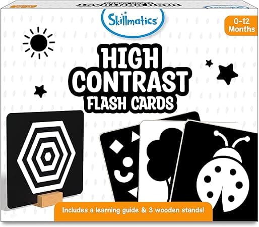 Skillmatics Large Flash Cards for Babies &amp; Infants - High Contrast, 60 Pictures, Visual Stimulation &amp; Sensory Development, Travel Friendly, Gifts for Infants 0 to 12 Months on Amazon.ae - Price Tracker