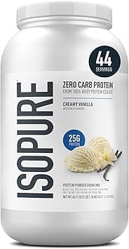 Isopure Zero Carb Whey Protein Isolate Powder with Vitamin C & Zinc for Immune Support, 25g Protein, & Keto Friendly - Creamy Vanilla, 3 Lbs,41 Servings (1.36 KG) - Amazon.ae Price Tracker