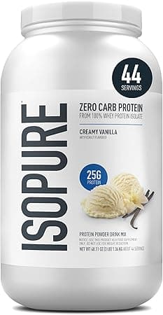 Isopure Zero Carb Whey Protein Isolate Powder with Vitamin C & Zinc for Immune Support, 25g Protein, & Keto Friendly - Creamy Vanilla, 3 Lbs,41 Servings (1.36 KG) on Amazon.ae - Price Tracker