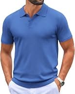 COOFANDY Mens Knit Polo Shirts Casual Short Sleeve Button Polo Shirt Classic Golf Shirts - Best Deal Finder