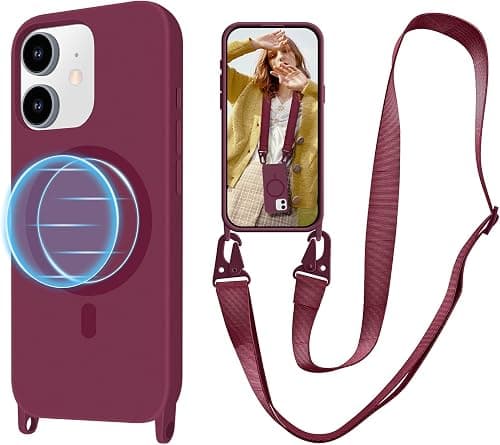 Mobile Phone Chain Case for iPhone 11 with Strap [Compatible with Magsafe], Magnetic Mobile Phone Case TPU Silicone Protective Case for Hanging Cord for iPhone 11 6.1 Inch على Amazon.ae - متتبع الأسعار