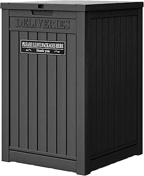 LHBGO 48 Gallon Package Delivery Box for Porch, Storage Box with Lockable Secure, Large Double Wall Resin Outdoor Package Delivery and Waterproof Deck Box - Amazon.ae Price Tracker