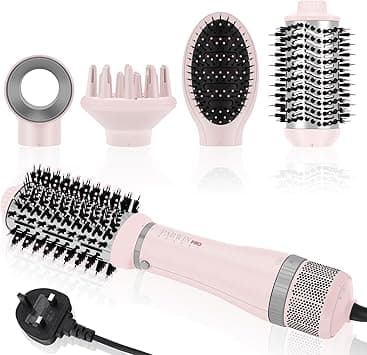 PARWIN PRO BEAUTY 4 in 1 Hair Dryer Brush Set, Hot Air Styler with 4 Attachments as Hairdryer, Hot Air Brush, Hair Diffuser, Hot Brush for Hair Styling, Ionic Care Frizz-Free, 1000 Watts, Pink on Amazon.ae - Price Tracker
