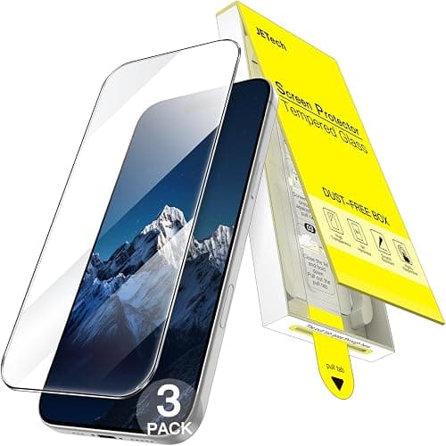 JETech Screen Protector for iPhone 16 6.1-Inch, One-Step Easy Installation with Auto-Alignment Bubble Free Box, 9H Tempered Glass Film, HD-Clear, 3-Pack on Amazon - Best Deal Finder