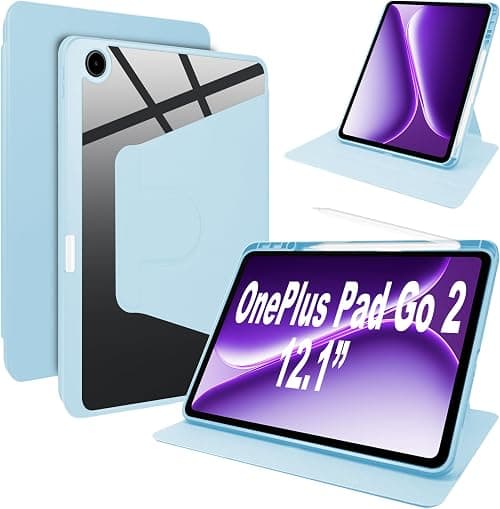 Lemxiee PU Leather Cover for OnePlus Pad Go 2 12.1" Case with Swivel stand & Pen slot position,PU leather + Transparent Acrylic على Amazon.ae - متتبع الأسعار