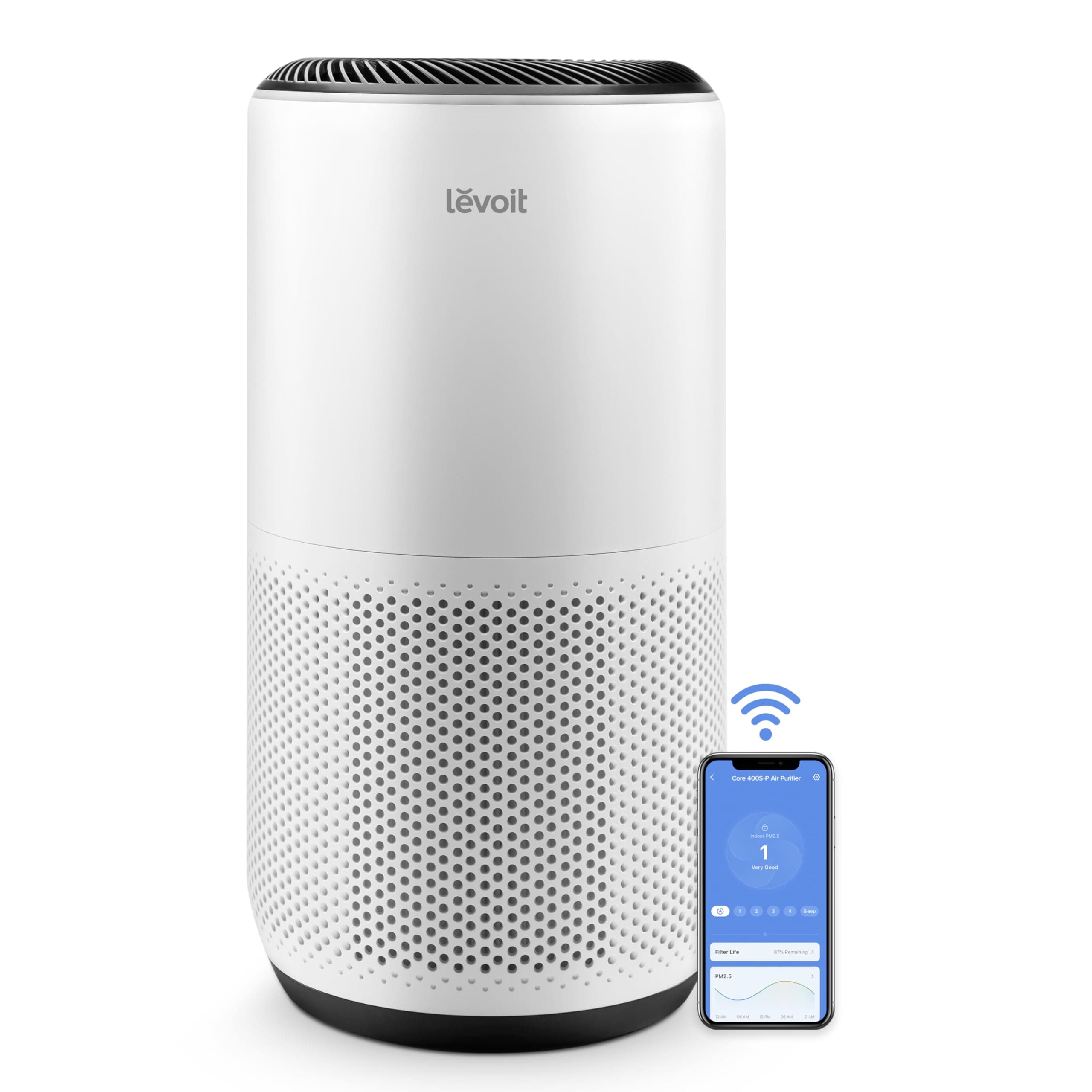 LEVOIT Air Purifiers for Large Home Bedroom 83m², CADR 400m³/h, Alexa Enabled, H13 HEPA Filter with PM2.5 Intelligent Air Quality Sensor, Removes 99.97% Pollen Allergy Dust Smoke Pet, Auto Mode, White on Amazon.ae - Price Tracker