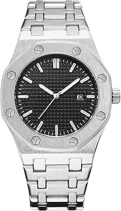 BARAMON Men's Watches, Royalty Stainless Steel Quartz Movement Date Male Clock Waterproof Luminous Hands Casual Business Wrist Watches for Men - Amazon.ae Price Tracker