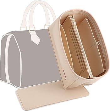 Purse Organizer Insert for Handbags, Fit Speedy 25 Neverfull Felt Tote Insert with Base Shaper Zipper Bag in Bag (Beige-Felt, Medium) on Amazon.ae - Price Tracker