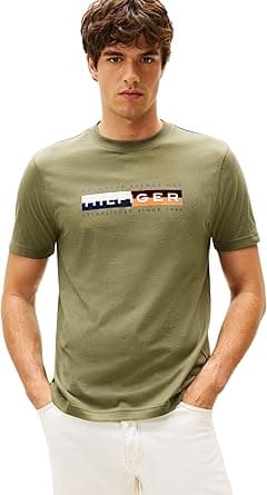 Tommy Hilfiger mens Th Colour Block Graphic Tee Mw0mw40014 S/S T-Shirt - Amazon.ae Price Tracker