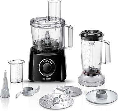 Bosch MultiTalent 3 MCM3201BGB 800W 2.3L Food Processor with 2 speeds, 1 litre blender and/Slicing/Grating/Beating attachments. - Black على Amazon.ae - متتبع الأسعار