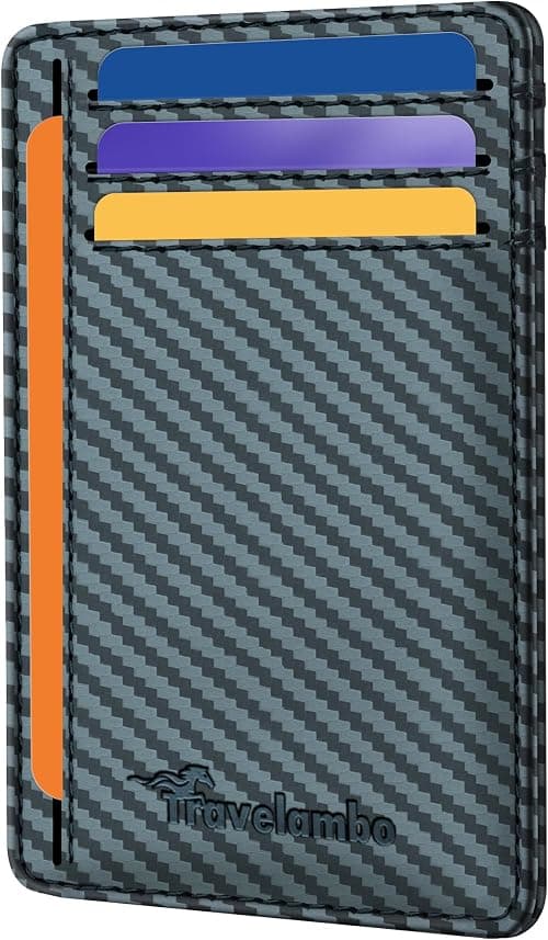 Travelambo Front Pocket Minimalist Leather Slim Wallet RFID Blocking Medium Size on Amazon.ae - Price Tracker