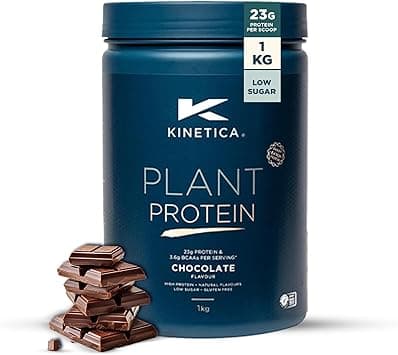 Kinetica Sports Plant Protein Powder - Chocolate Flavour | 23g Protein/Serve, 33 Servings/1Kg | Blend of Pea & Rice Protein | Dairy & Gluten Free |Vegan & Low in Sugar | Easy Mixability - Amazon.ae Price Tracker