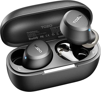 TOZO A1 Wireless Bluetooth Earphones, Lightweight Bluetooth 5.3 Earphones, IPX5 Wireless Bluetooth Headset with High Fidelity Sound, Charging Case, Touch Control (Black) on Amazon.ae - Price Tracker