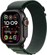 Apple Watch Ultra 2 GPS + Cellular 49mm Smartwatch, Sports Watch with Black Rugged Titanium Case and Dark Green Alpine Loop - L. Fitness Tracker, Precision GPS, Extra-Long Battery Life, Carbon Neutral - Best Deal Finder