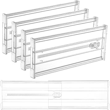 Vtopmart 4 Pack 6" Tall Upgrade Drawer Dividers for Big and Deep Drawer, 12.8"-22.3" Adjustable Expandable Dresser Drawer Organizer, Clear Plastic Separators for Dresser, Baby Supplies, Kitchenware on Amazon.ae - Price Tracker