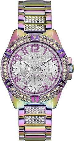 GUESS Gold-Tone Stainless Steel Crystal Encrusted Dial with Black Stain Resistant Silicone Watch (Model: U1160L1) - Amazon.ae Price Tracker