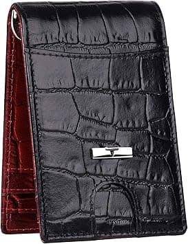 URBAN FOREST Eddy RFID Blocking Printed Black/Dark Red Money Clip Leather Wallet for Men, Black/Dark Red, RFID on Amazon.ae - Price Tracker