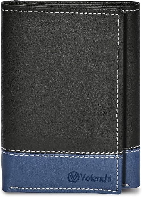 VALENCHI Men's Genuine Leather Rfid Blocking Slim Trifold Wallet With 7 Cards+1 Id Window+2 Note Compartments on Amazon.ae - Price Tracker