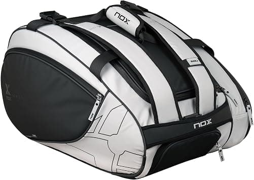 NOX Luxury Master Series, Versatile and Functional Racket Bag with Attractive Design with Many Compartments – White with Black. - Best Deal Finder