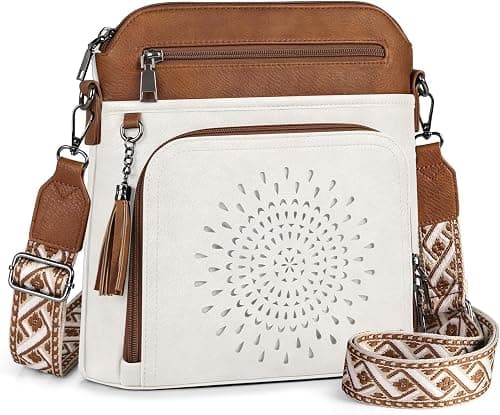 RAINSMORE Crossbody Bags for Women Leather Purse with Built in Wallet & Wide Straps Travel Cross Body Shoulder Handbags on Amazon.ae - Price Tracker