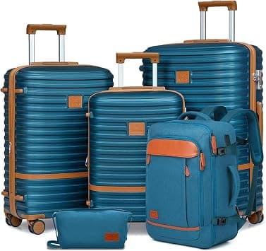 Joyway Carry on Luggage Sets, Blue, 5 piece set, Hardside Expandable Travel Laggage With Tsa Lock على Amazon.ae - متتبع الأسعار