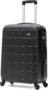 Senator Lightweight Luggage Checked Bag- 24 Inches Hardshell Suitcase Spinner Luggage for Travel A207 | ABS Medium Size Luggage with Spinner Wheels 4 (Checked Luggage 24-Inch, Black) على Amazon.ae - متتبع الأسعار
