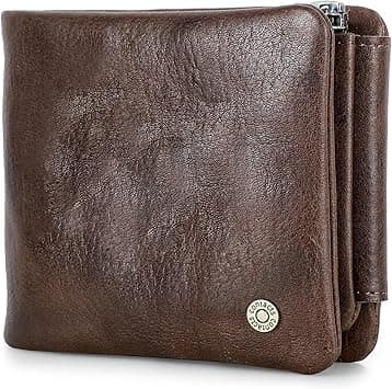 TERRIFI Genuine Leather Wallets for Men, Leather Wallets, Genuine Leather RFID Wallet, RFID Blocking Mens Wallet Clutch with 8 Credit Card Holder, ID Window, Zip Purse Pocket, Coffee on Amazon.ae - Price Tracker