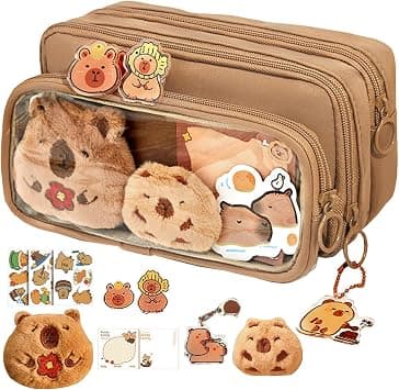 Large Capacity Multi-Layer Pencil Case with Cute Pins & Plush Charm, Cute Pencil Case Set for Kids Teens Boys Girls, Spacious Multi-Compartment Back to School Stationery Organizer on Amazon.ae - Price Tracker