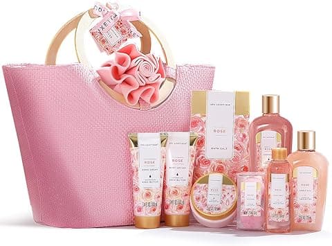 Gifts for Women SPA LUXETIQUE Gift Set Rose Spa Gift Baskets, Birthday Gifts for Women Premium 10pc Gift Baskets, Skin Care Gift Set with Spa Tote Bag, Shower Gel and Best Holiday for Mom - Amazon.ae Price Tracker