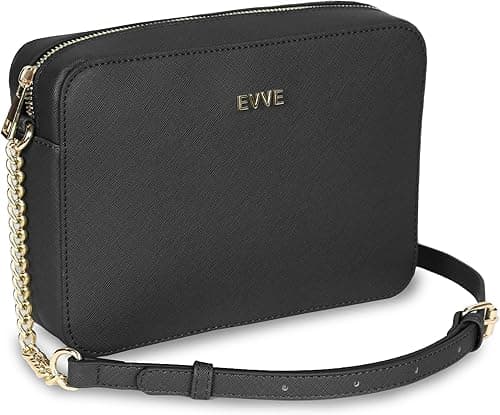EVVE Women's Saffiano Crossbody Camera Bag Designer Shoulder Purse with Chain and Leather Strap on Amazon.ae - Price Tracker