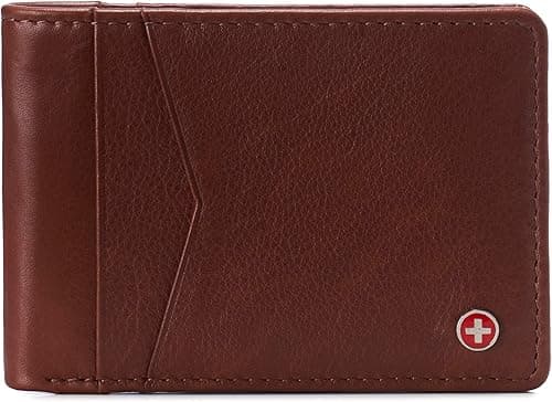 alpine swiss Delaney Men’s RFID Blocking Slimfold Wallet Thin Bifold Cowhide Leather Comes in Gift Box on Amazon.ae - Price Tracker