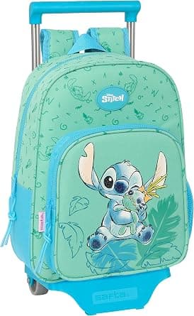 Safta STITCH ALOHA - Children's Backpack with Trolley 705, Ideal for Children of Different Ages, Comfortable and Versatile, Quality and Resistance, 26 x 11 x 34 cm, Turquoise on Amazon.ae - Price Tracker