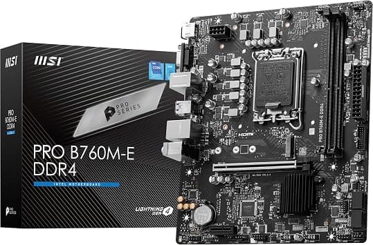 MSI PRO B760M-E DDR4 ProSeries Motherboard, Supports 12th/13th Gen Intel Processors, Micro-ATX, LGA 1700 - Black on Amazon.ae - Price Tracker