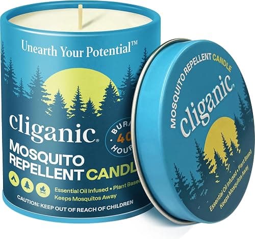 Cliganic Mosquito Repellent Candle (9oz) | Citronella, DEET Free, Essential Oil Infused for Outdoor, Camping | Burns 40 Hours on Amazon - Best Deal Finder