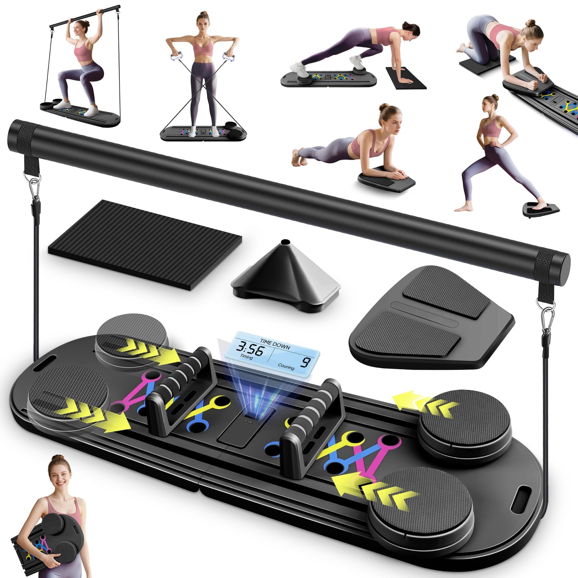 Pilates Reformers Board, Pilates Reformer Set, 7 in 1 Pilates Boards for Home Workout, Portable and Foldable Pilates Reformers Machine, Multifunctional Pilates Board for Women on Amazon.ae - Price Tracker