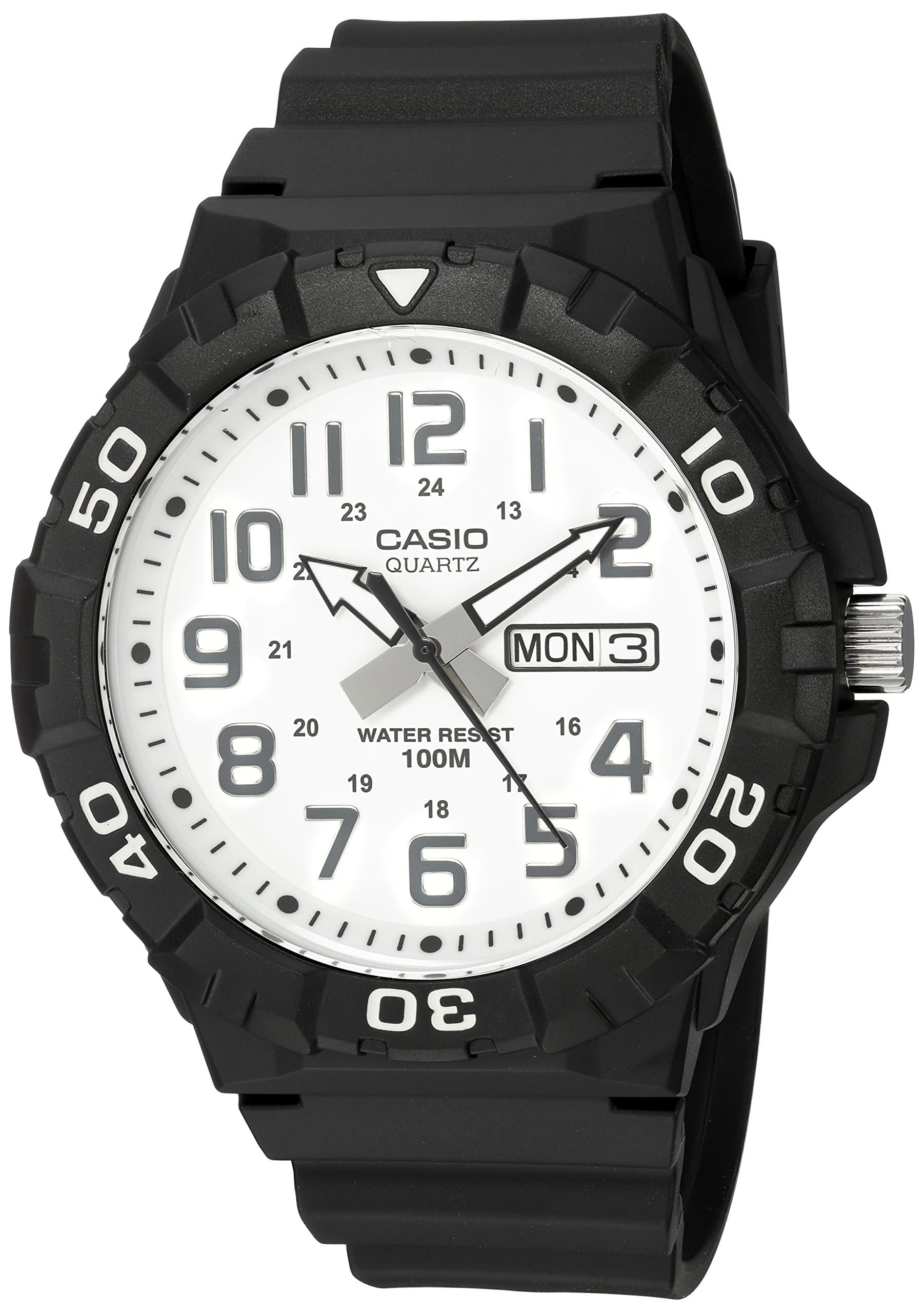 Casio MRW200H Series | Men's Analog Watch | Sporty Design | 100 Meter Water Resistance | Date Display | Rotary Bezel | Regular Time Keeping (HR, Min, SEC, PM, Date, Day) | 3 Year Battery on Amazon.ae - Price Tracker