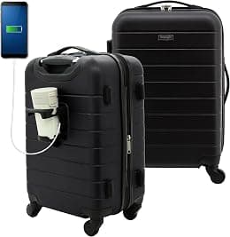 Wrangler Smart Luggage Set with Cup Holder and USB Port - Best Deal Finder