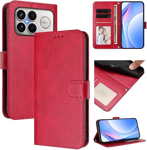 Case Compatible with Xiaomi Poco F8 Ultra 5G,Compatible with Redmi K90 Pro Max 5G Lanyard Card Slot Wallet Magnetic Clasp Flip Stand Cover Rosered on Amazon.ae - Price Tracker