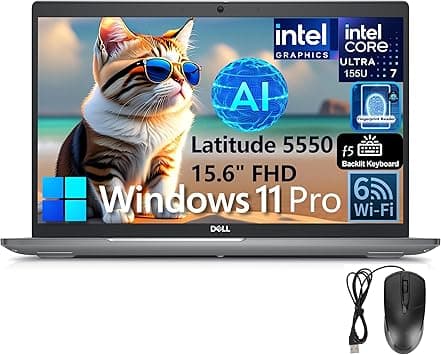 Dell Latitude 5550 15 Business AI Laptop, 15.6" FHD Computer, Intel Ultra 7 155U (Beat i7-1355U), 32GB DDR5 RAM, 1TB SSD, WiFi 6, Backlit Keyboard, Fingerprint Reader, Windows 11 Pro on Amazon.ae - Price Tracker