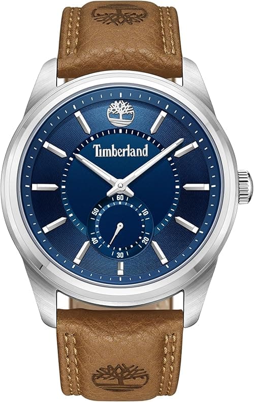 Timberland Northbridge Watch - Navy Dial, Polished Stainless Steel Case, Brown Leather Strap, 45mm, 5 ATM on Amazon.ae - Price Tracker