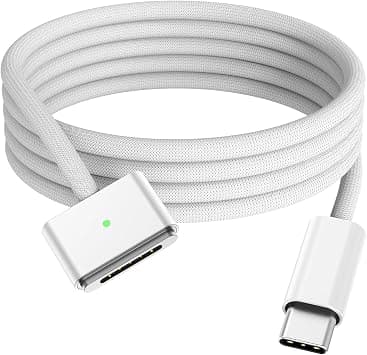 USB-C to Magnetic 3 Cable 6.6Ft, Compatible with MacBook Pro (14/16-inch, 2023), MacBook Pro (14/16-inch,2021), MacBook Air (13/15-inch, 2024/2022), MacBook Air (2023) (BLACK) on Amazon.ae - Price Tracker