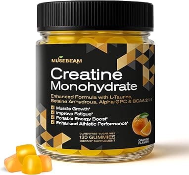 Creatine Monohydrate Gummies 5000mg (with L-Taurine, Betaine Anhydrous, Alpha-GPC, BCAA 2:1:1) - Sugar & Gluten Free for Men & Women - Amazon.ae Price Tracker