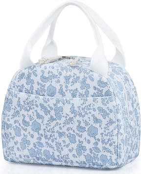 Lunch Box for Women Cute Lunch Bag Reusable Insulated Lunch Bags Large Capacity Lunchbox Cooler for Work Picnic or Travel gifts for Women(Blue-Flower) on Amazon.ae - Price Tracker