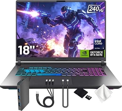 ASUS ROG Strix G18 18" WQXGA 240Hz Gaming Laptop, GeForce RTX 5070 8GB, Intel Ultra 9 275HX, 64GB DDR5, 3TB Storage (2TB SSD & 1TB Docking Station Set), Backlit Keyboard, IR Camera, Win 11 Pro, Gray on Amazon - Best Deal Finder