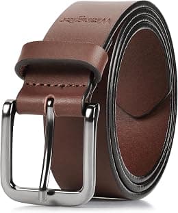 Wrangler Men’s Full Grain Genuine Leather 35mm Thick Casual Belt for Jeans, Pants - Best Deal Finder