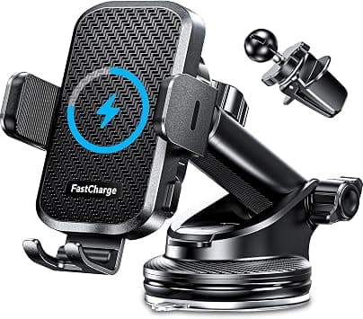 Wireless Car Charger with Phone Holder Mount, 15W Fast Charging Auto Clamping Phone Holders for You Car Windshield Dashboard Air Vent Accessories for iPhone, Samsung Galaxy, Google, Nokia, etc - Amazon.sa Price Tracker